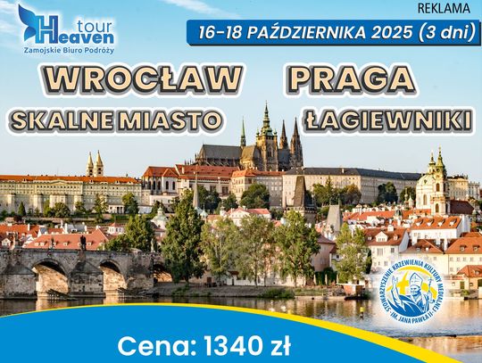 WROCŁAW-PRAGA-SKALNE MIASTO-ŁAGIEWNIKI 16-18.10.2025 r. (3 dni)