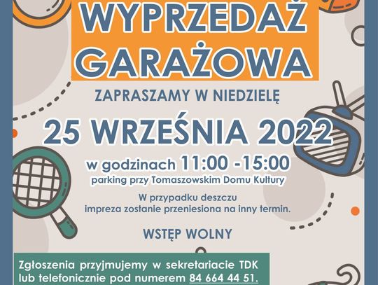 Wyprzedaż garażowa z pomocą w tle