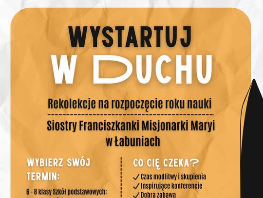 „Wystartuj w Duchu” zaproszenie na rekolekcje