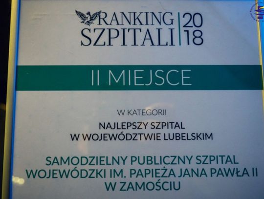 XV Ogólnopolski Ranking Szpitali 2018 „Bezpieczny Szpital Przyszłości”