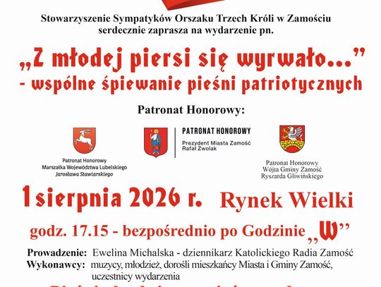 "Z młodej piersi się wyrwało...". Wspólne śpiewanie pieśni patriotycznych w Zamościu