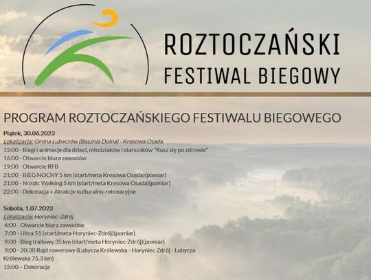 Zachęcamy do zapisów na Roztoczański Festiwal Biegowy