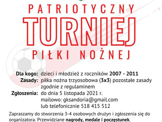 Zapisy na patriotyczny Turniej Piłki Nożnej