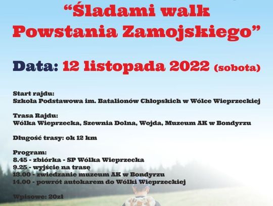 Zapraszamy na Rajd Pieszy “Śladami walk Powstania Zamojskiego”