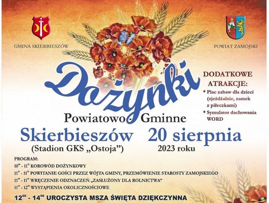 Zaproszenie na Dożynki Powiatowo - Gminne w Skierbieszowie