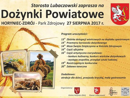 Zaproszenie na dożynki powiatu lubaczowskiego