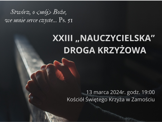 Zaproszenie na Nauczycielską Drogę Krzyżową