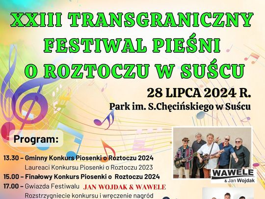 Zaproszenie na XXIII Transgraniczny Festiwal Pieśni o Roztoczu w Suścu