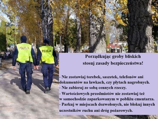 Zbliża się okres Wszystkich Świętych. Policja apeluje o ostrożność