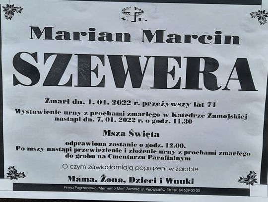 Zmarł Marian Szewera