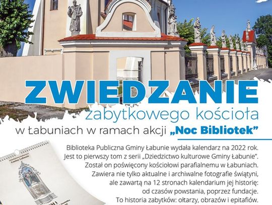 Zwiedzanie kościoła w Łabuniach w ramach akcji ,,Noc Bibliotek"