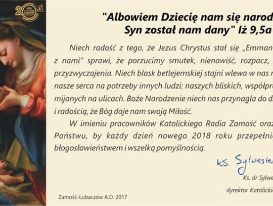 Życzenia z okazji Świąt Bożego Narodzenia