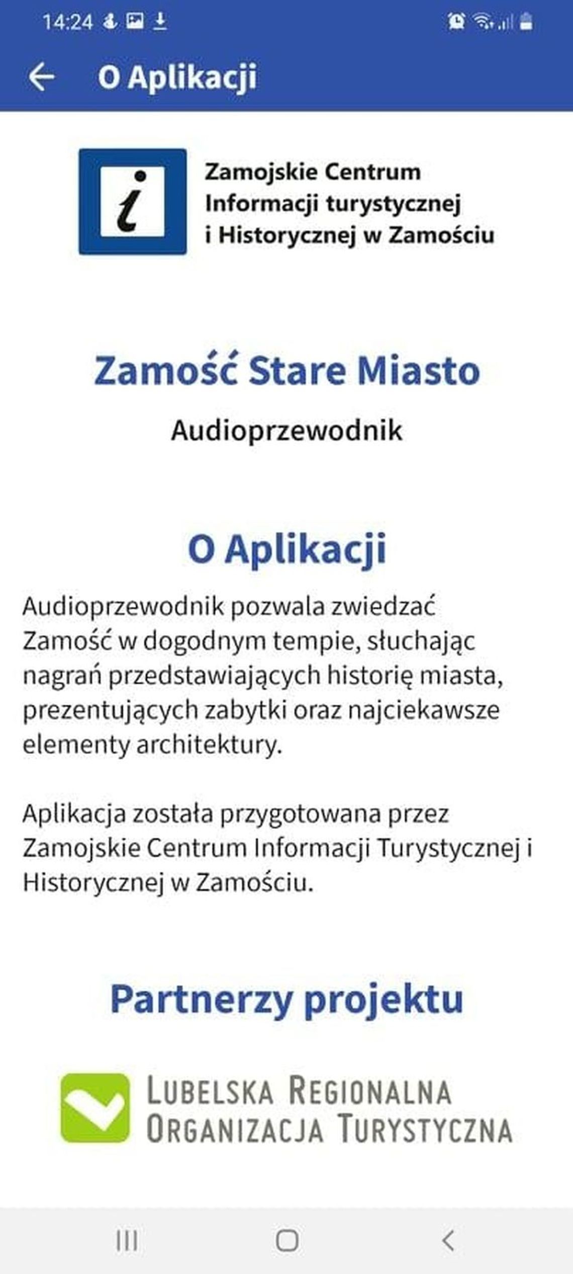 Aplikacja mobilna do zwiedzania Zamościa 