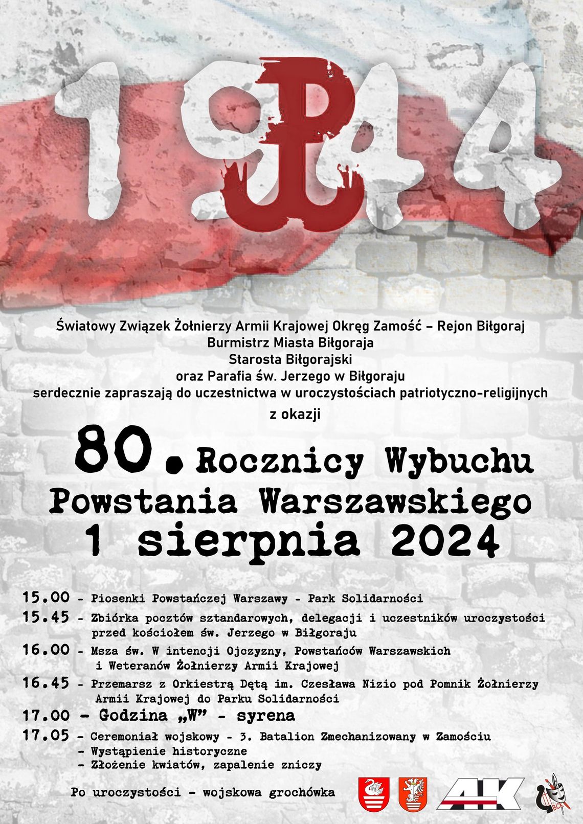 Biłgoraj. 80. rocznica wybuchu Powstania Warszawskiego