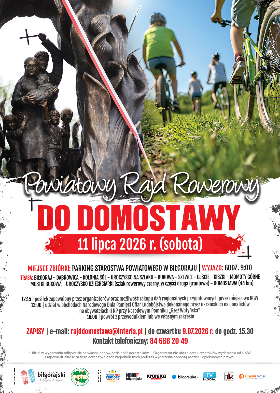 Biłgoraj. Powiatowy Rajd Rowerowy do Domostawy już 11 lipca Biłgoraj. Powiatowy Rajd Rowerowy do Domostawy już 11 lipca