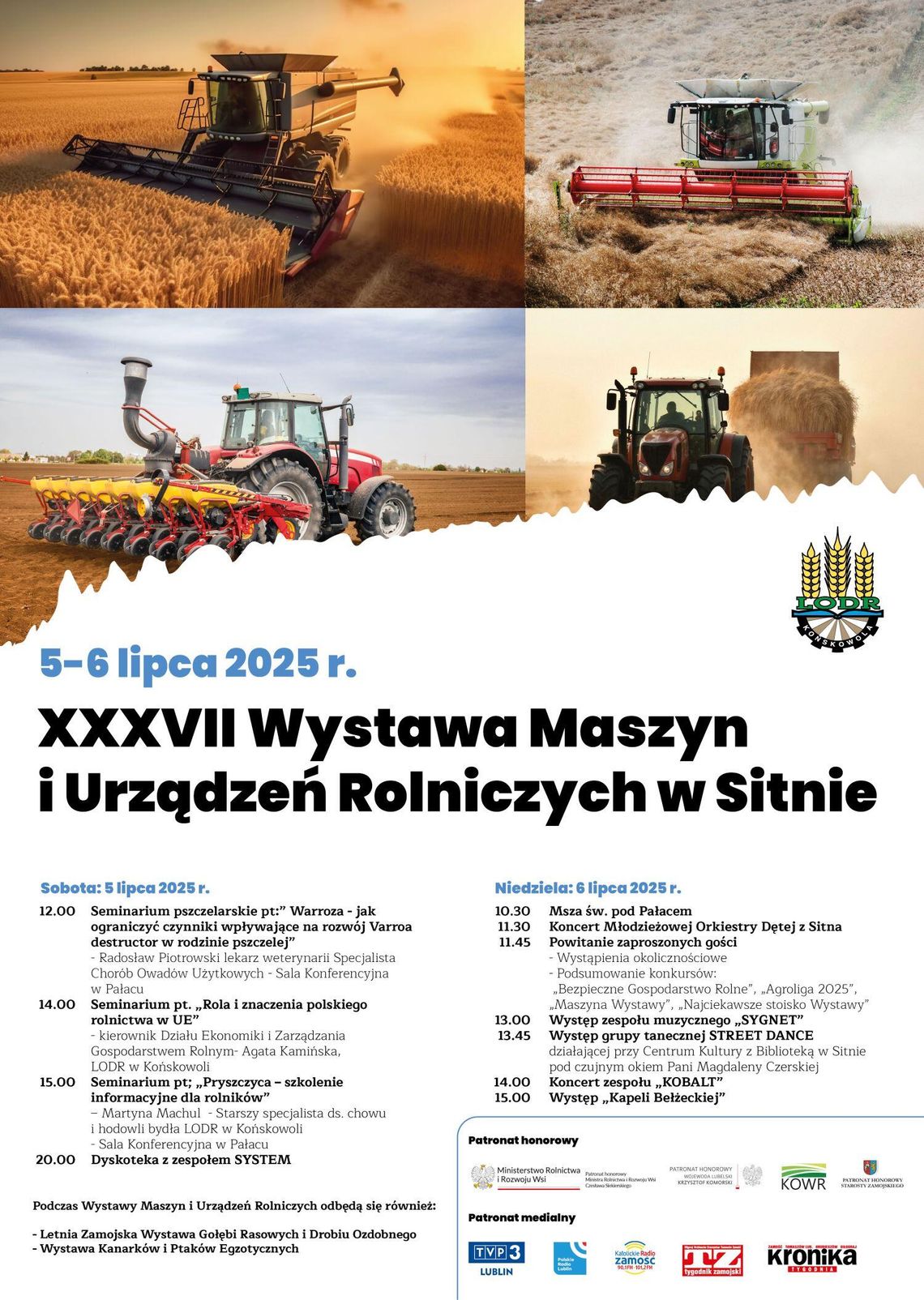 Zbliża się XXXVII Wystawa Maszyn i Urządzeń Rolniczych w Sitnie
