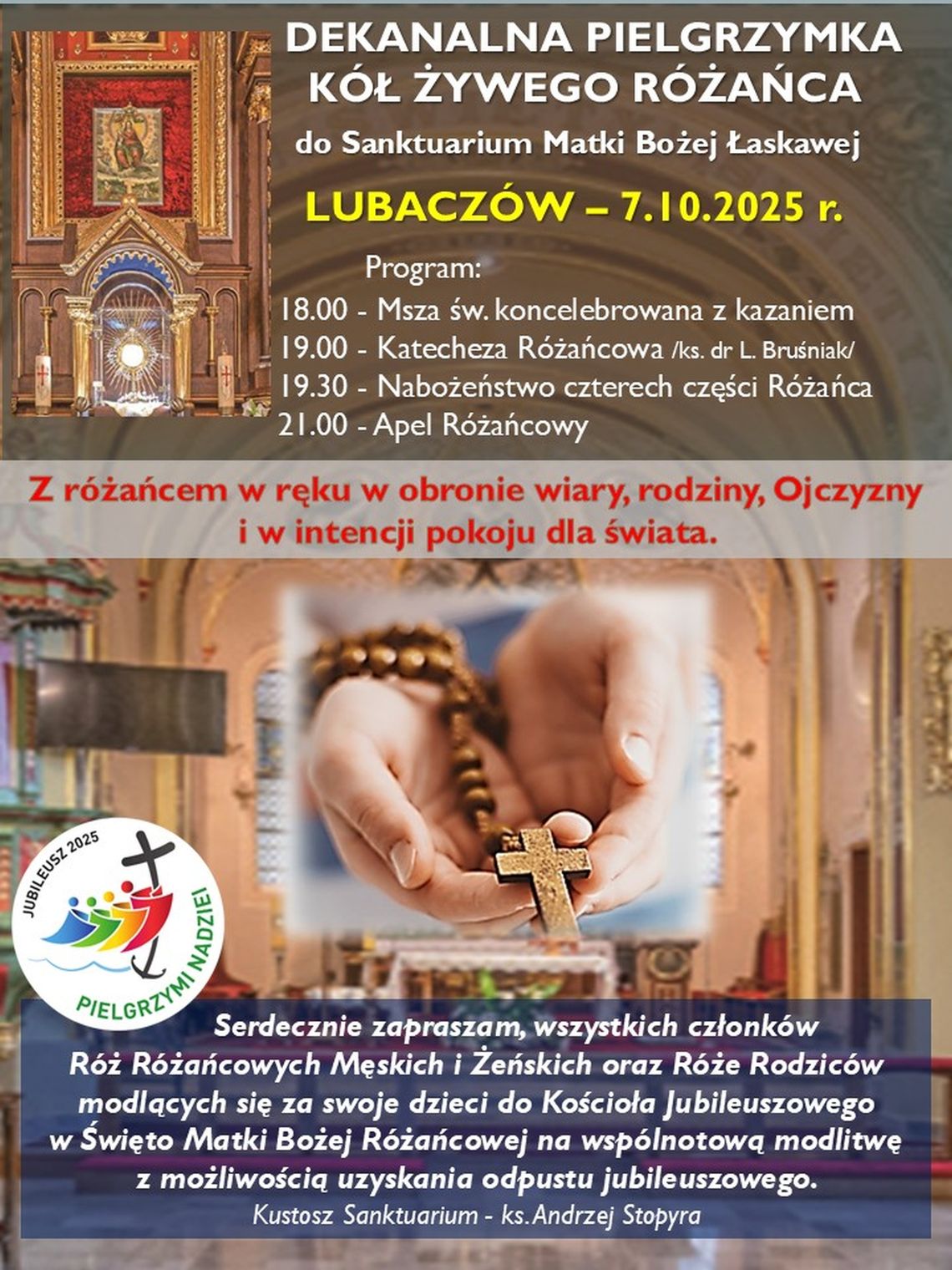 Dekanalna Pielgrzymka Kół Żywego Różańca do Lubaczowa
