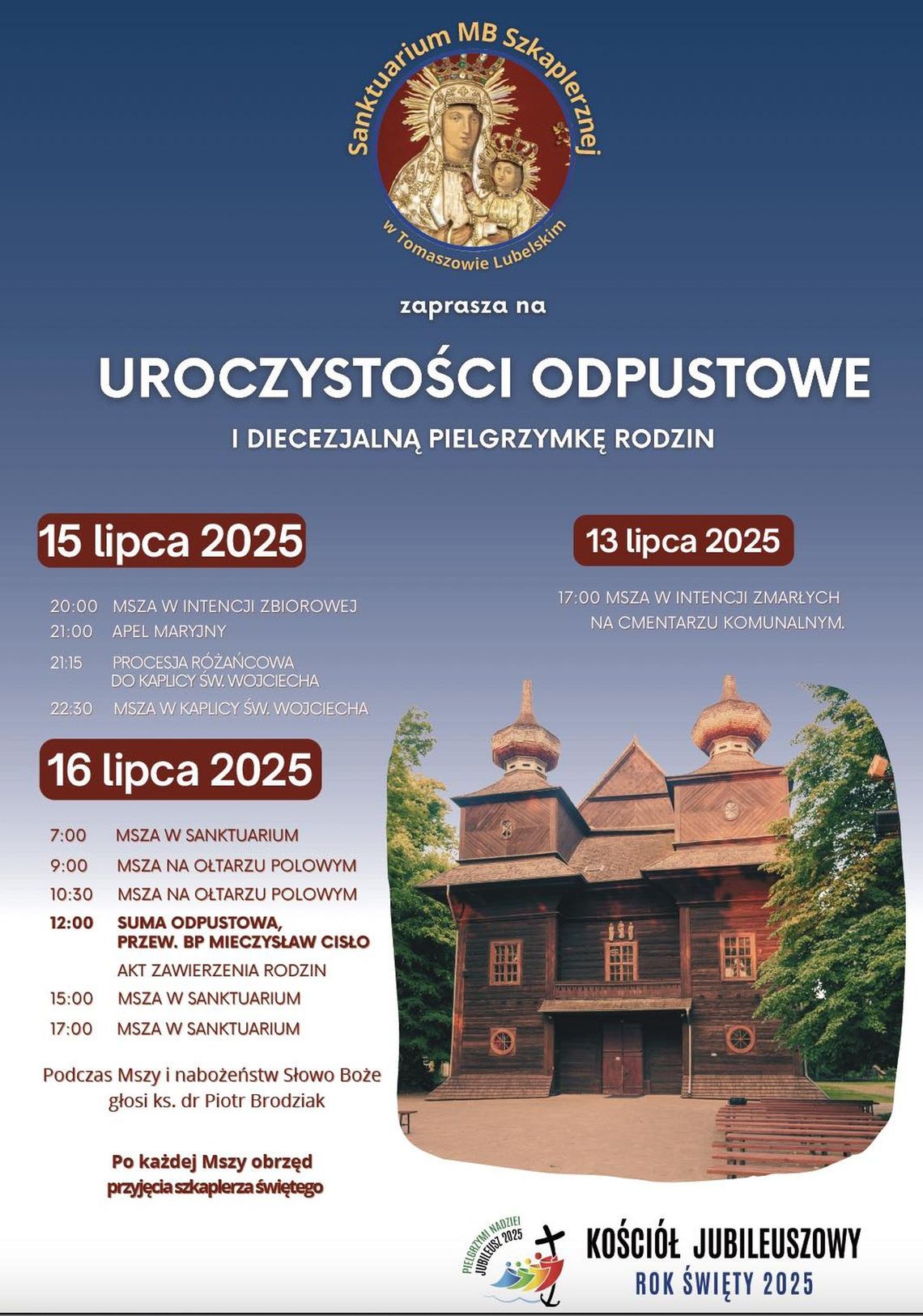 Diecezjalna Pielgrzymka Rodzin i uroczystości odpustowe w tomaszowskim sanktuarium