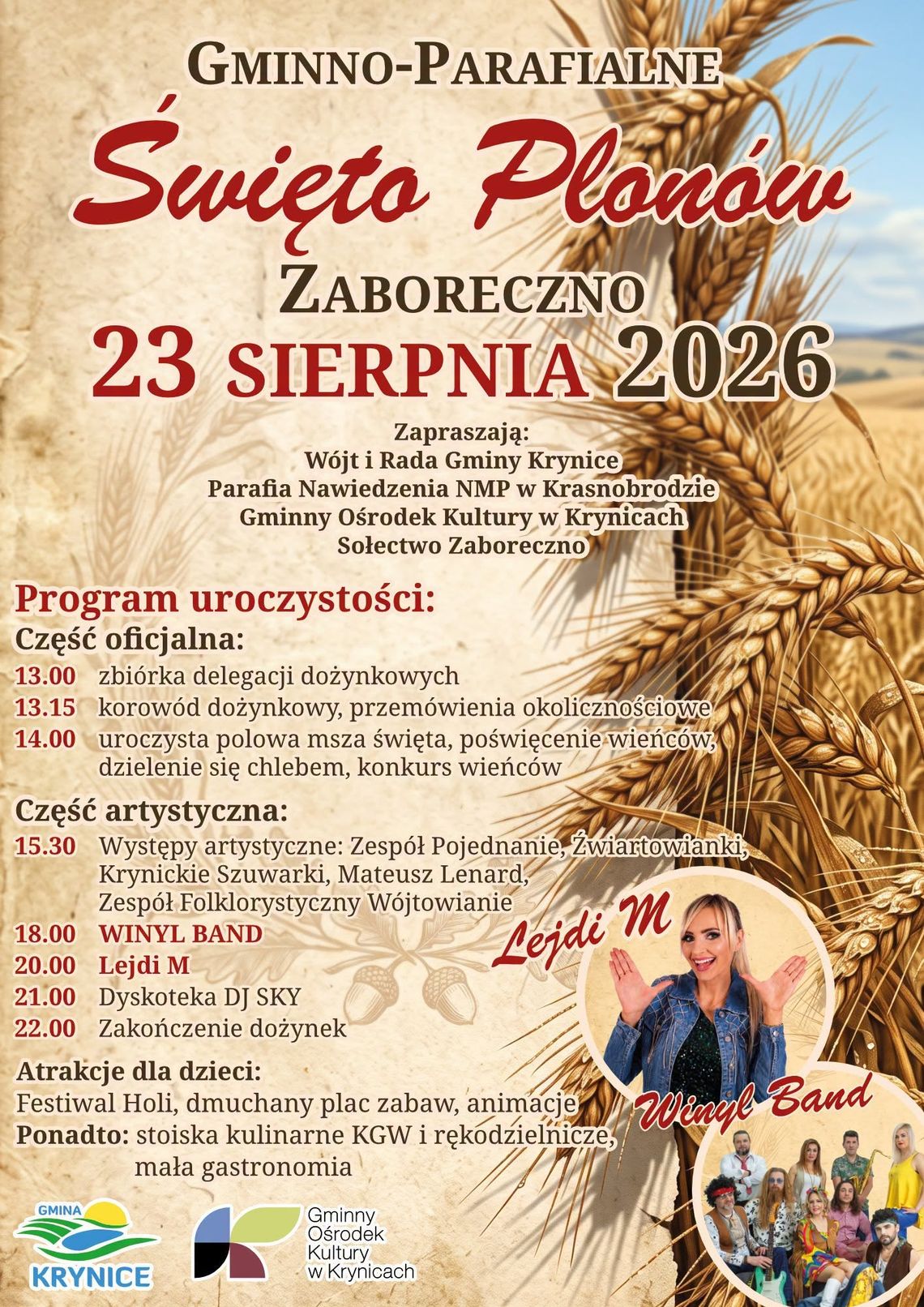 Dożynki Gminno-Parafialne w Zaborecznie Dożynki Gminno-Parafialne w Zaborecznie