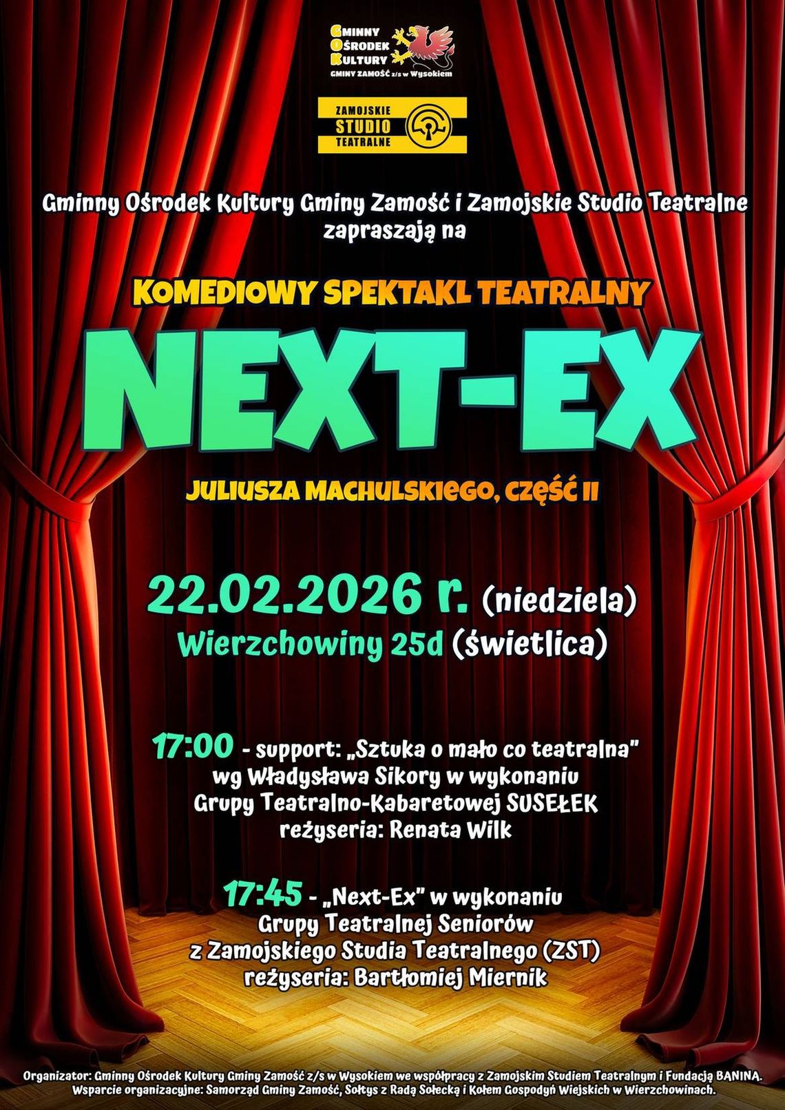 Druga część spektaklu komediowego NEXT-EX w Wierzchowinach