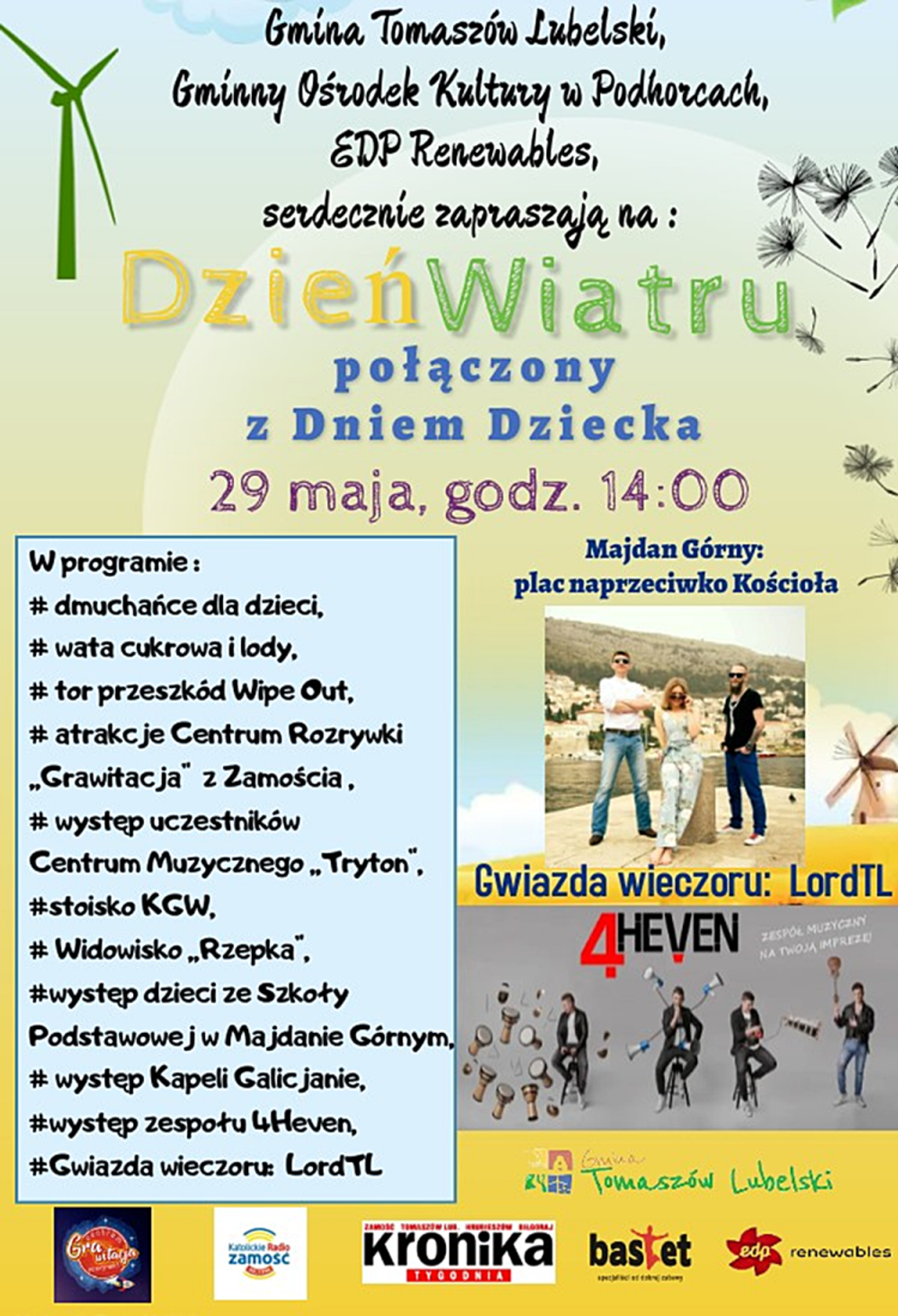 Dzień Wiatru połączony z Dniem Dziecka w Majdanie Górnym