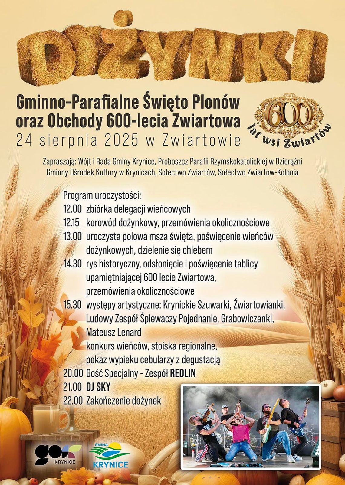 Gminno Parafialne Święto Plonów oraz 600 - lecie Zwiartowa