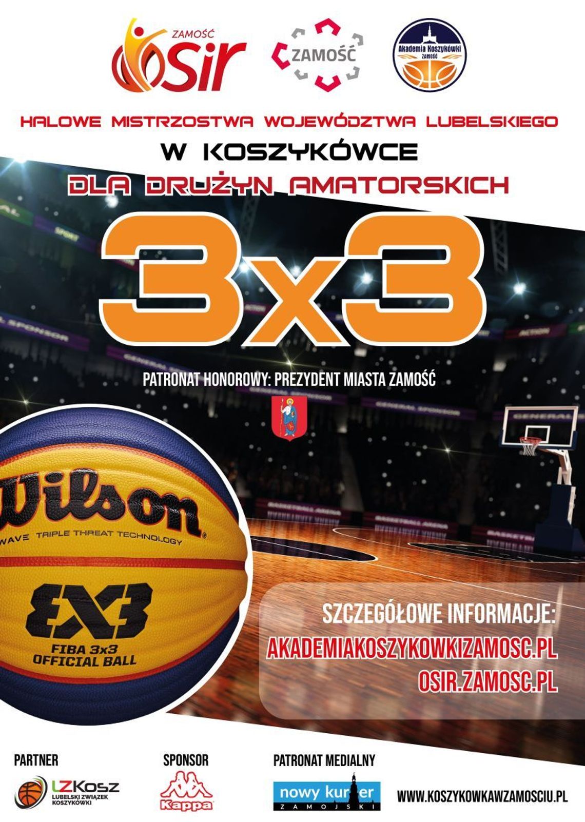 Halowe mistrzostwa województwa lubelskiego w koszykówce 3x3 dla amatorów