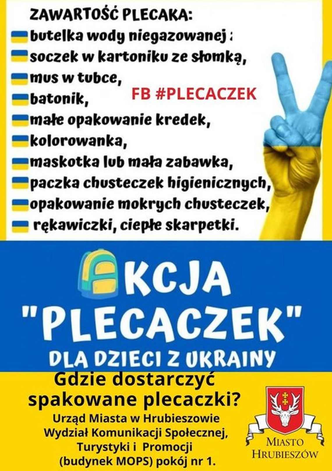Hrubieszów: Akcja "PLECACZEK" dla dzieci z Ukrainy