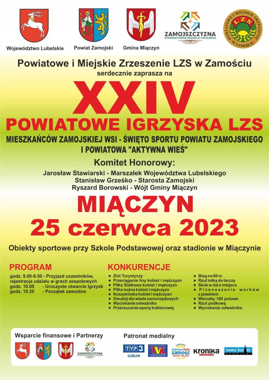 Igrzyska LZS Mieszkańców Zamojskiej Wsi odbędą się w Miączynie 