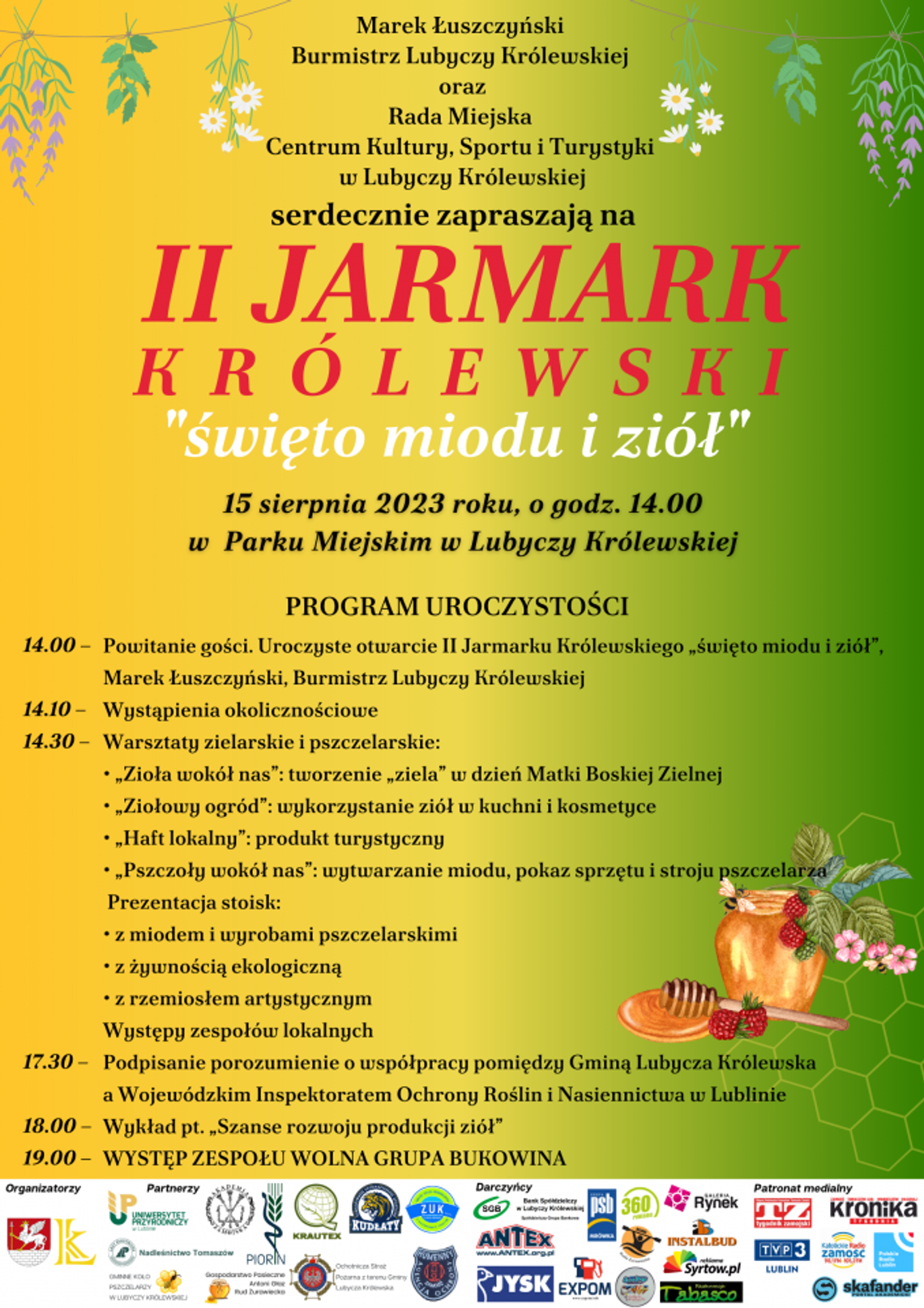II Jarmark Królewski "święto miodu i ziół" 15.08.2023