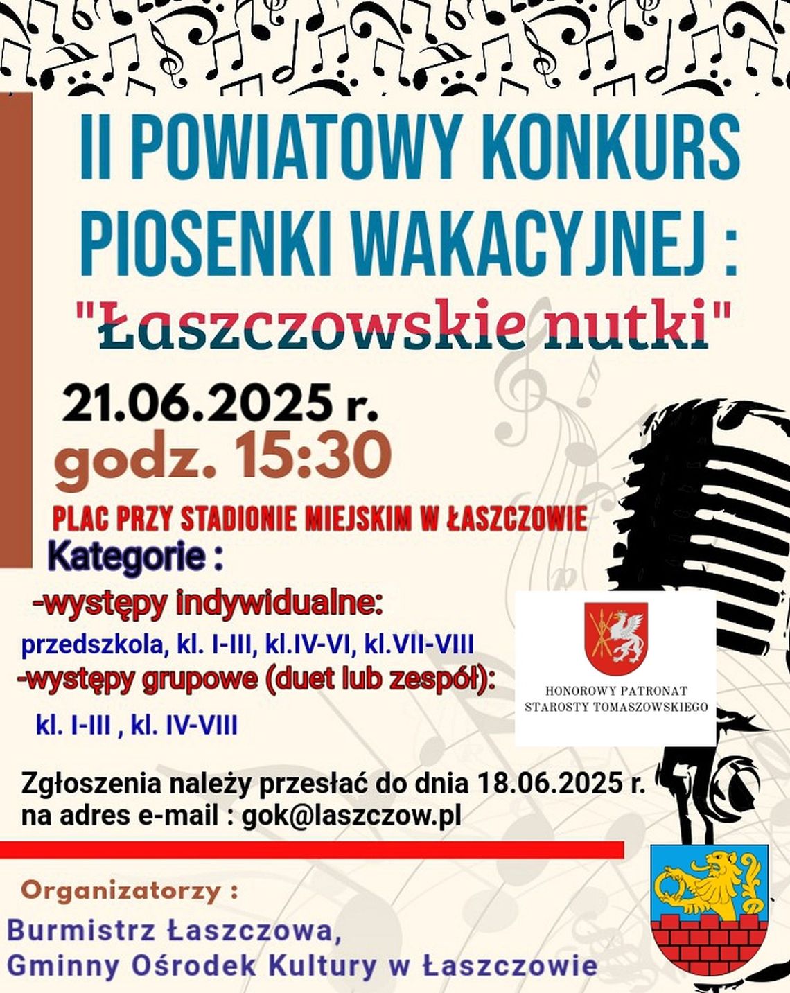 II Powiatowy Konkurs Piosenki Wakacyjnej "Łaszczowskie nutki"