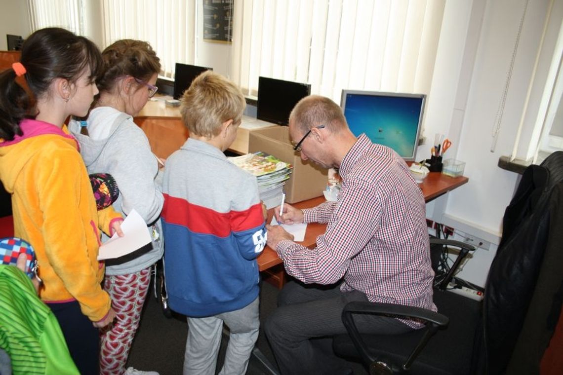Jarosław Siek na spotkaniu z dziećmi