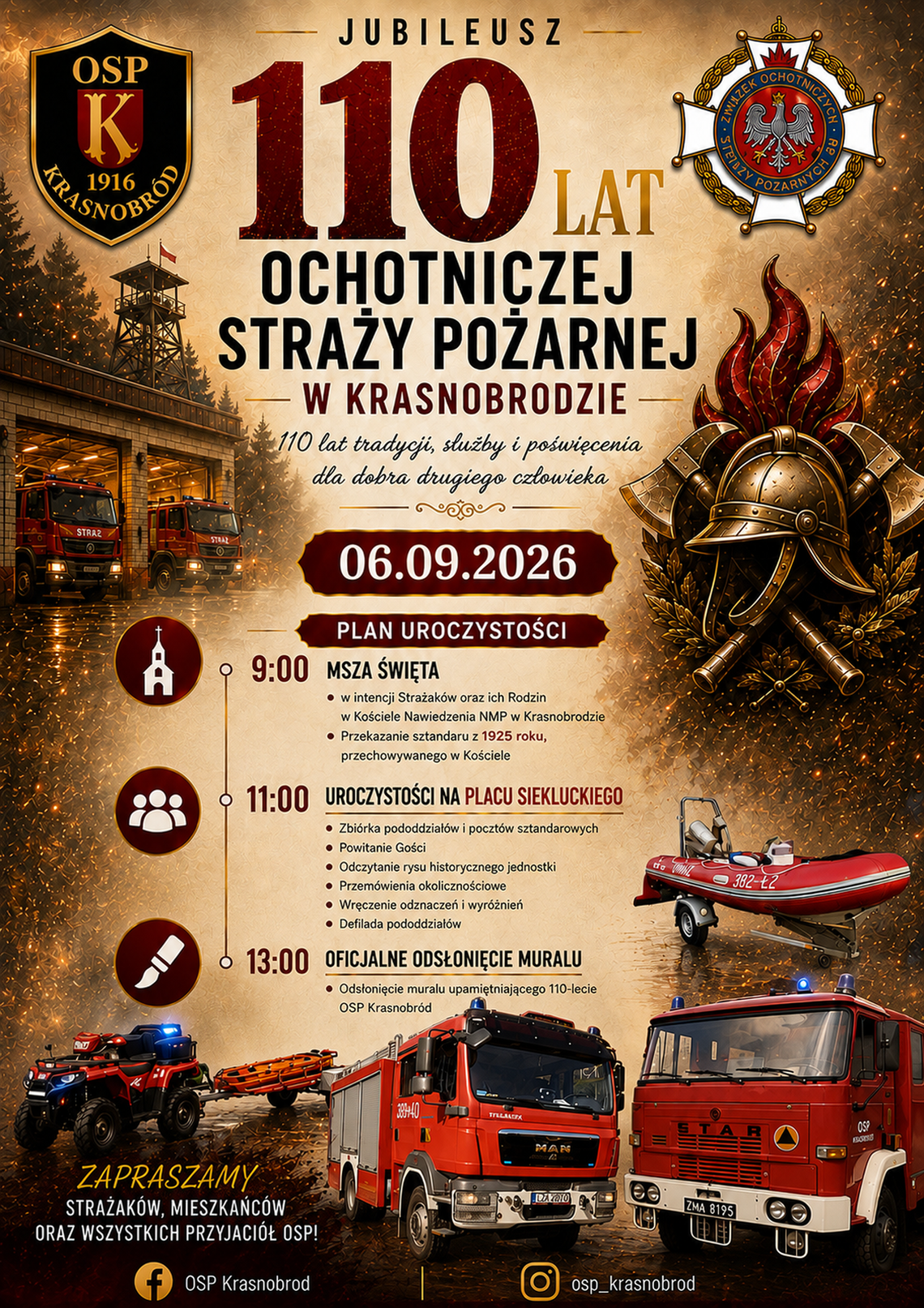Jubileusz 110 - lecia Ochotniczej Straży Pożarnej w Krasnobrodzie Jubileusz 110 - lecia Ochotniczej Straży Pożarnej w Krasnobrodzie