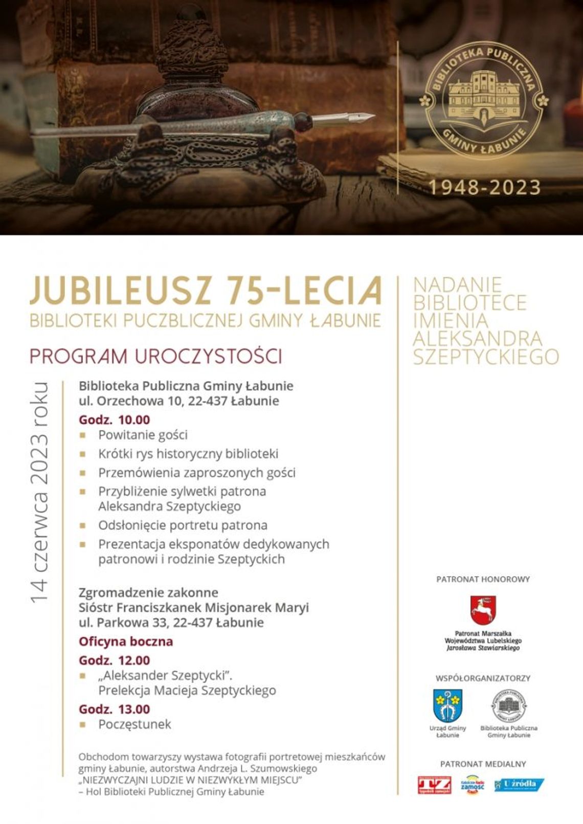 Jubileusz 75-lecia Biblioteki Publicznej Gminy Łabunie