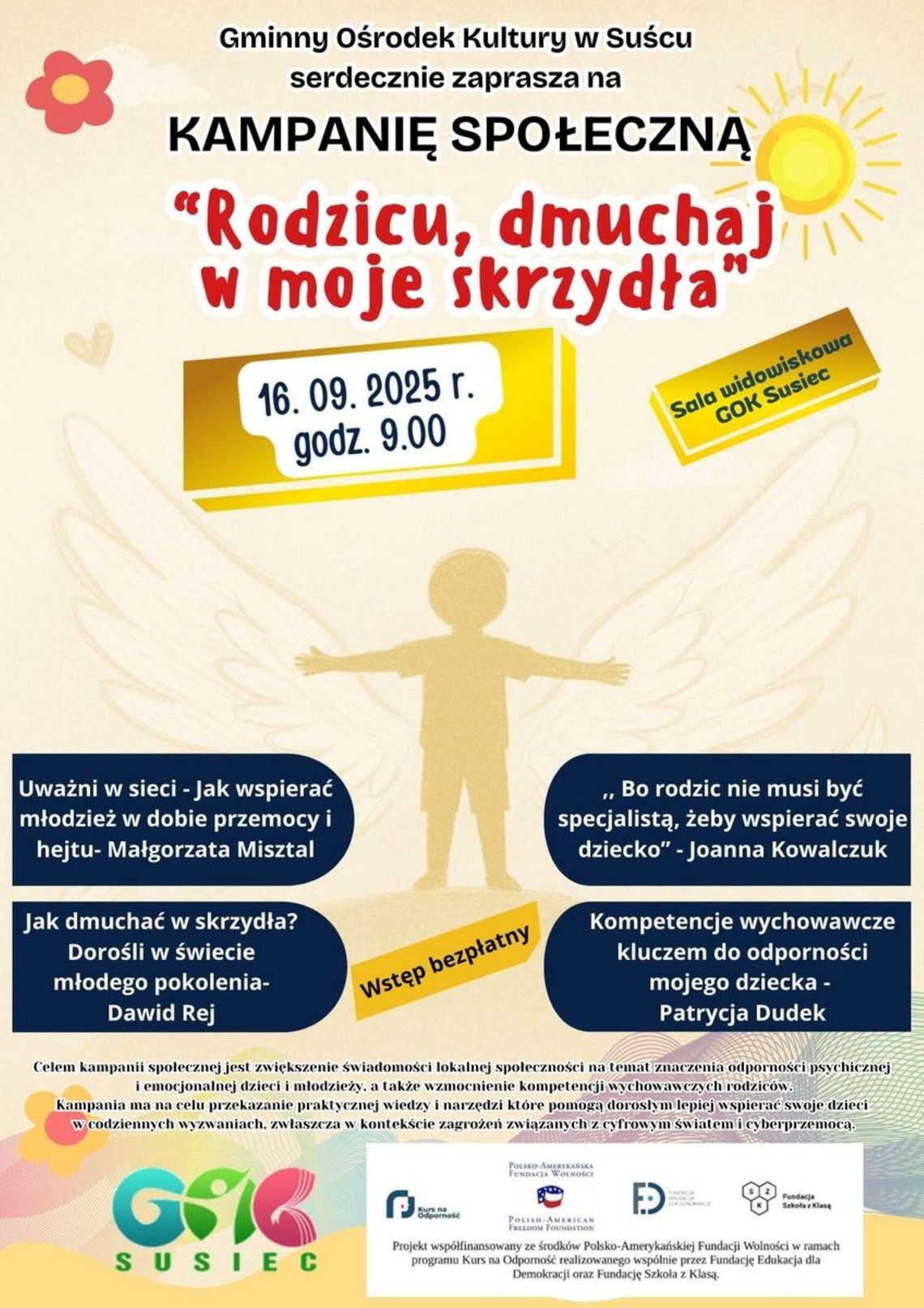 Kampania społeczna "Rodzicu, dmuchaj w moje skrzydła"