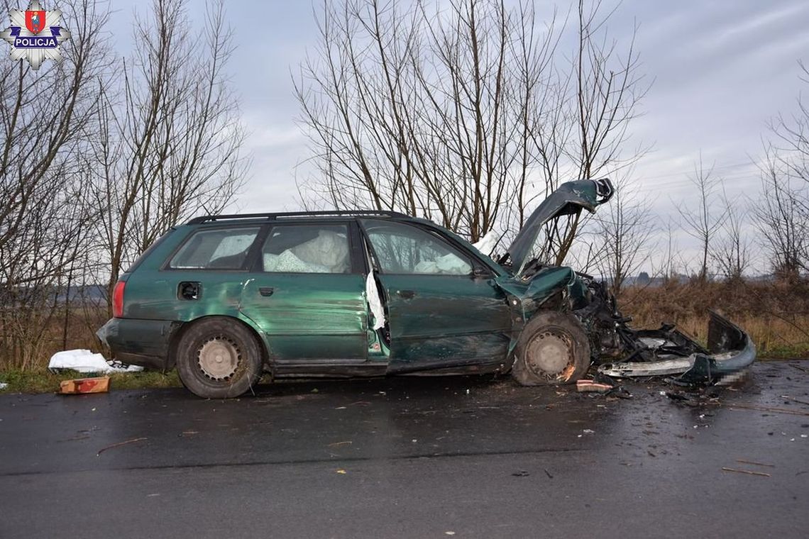 Kierujący Audi jechał zbyt szybko. Stracił panowanie nad autem i uderzył w drzewo