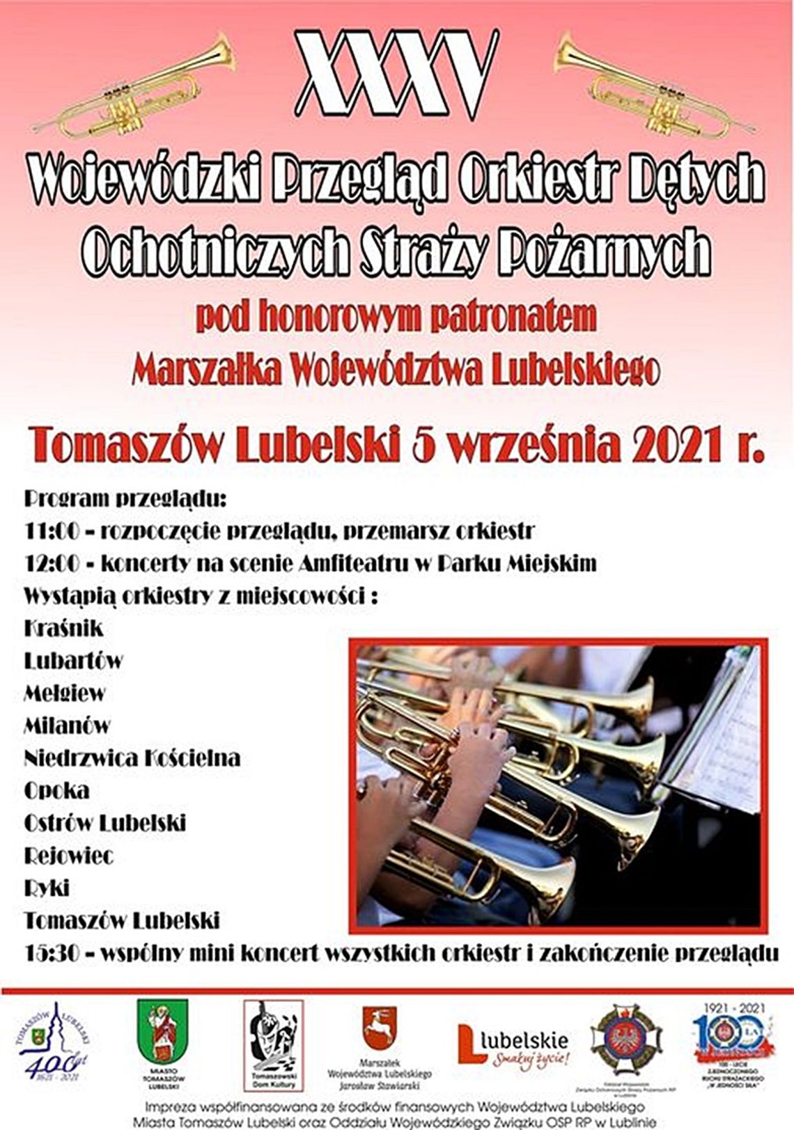 Kilkuset orkiestrantów na scenie Tomaszowa