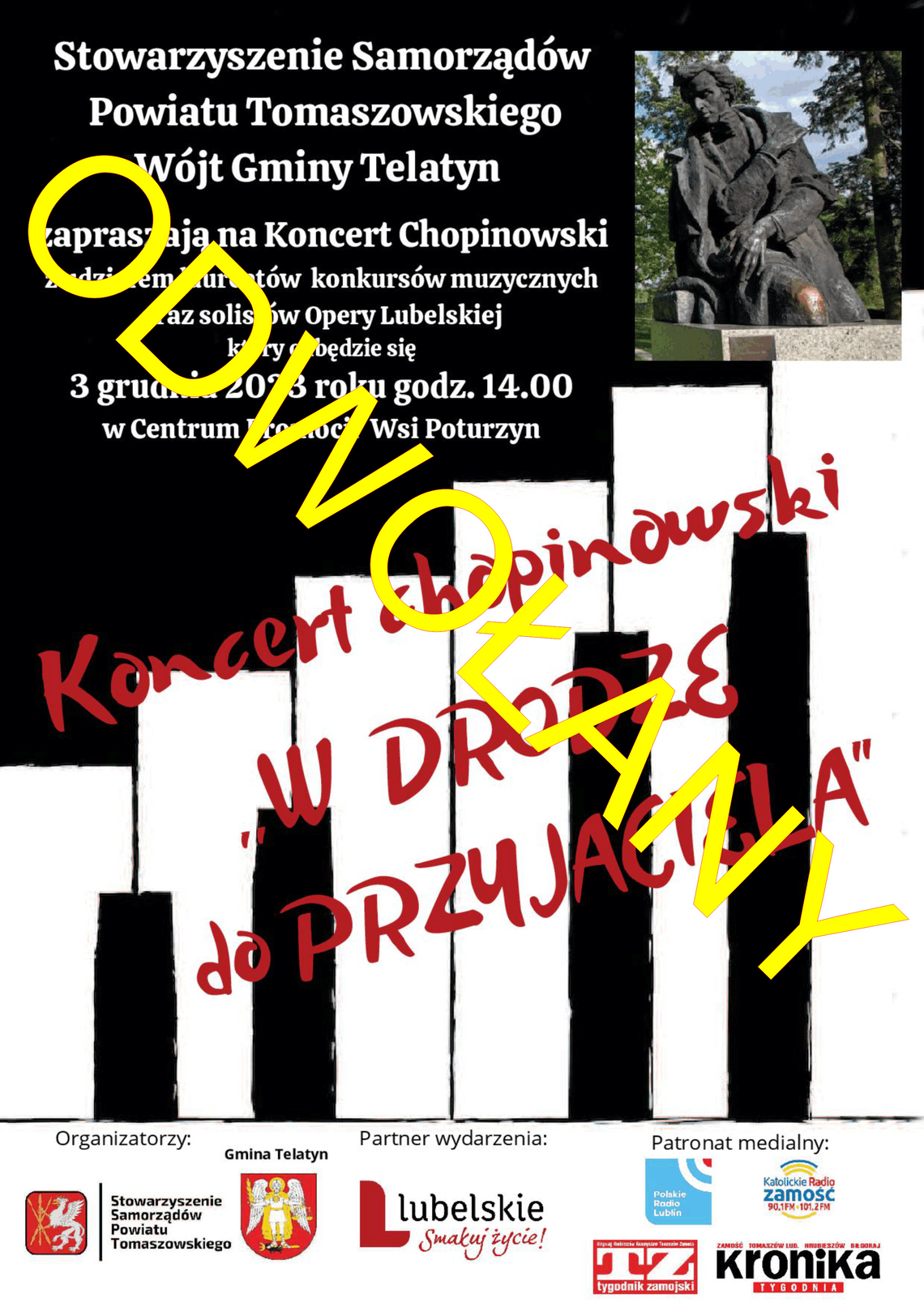 Koncert chopinowski w Poturzynie odwołany