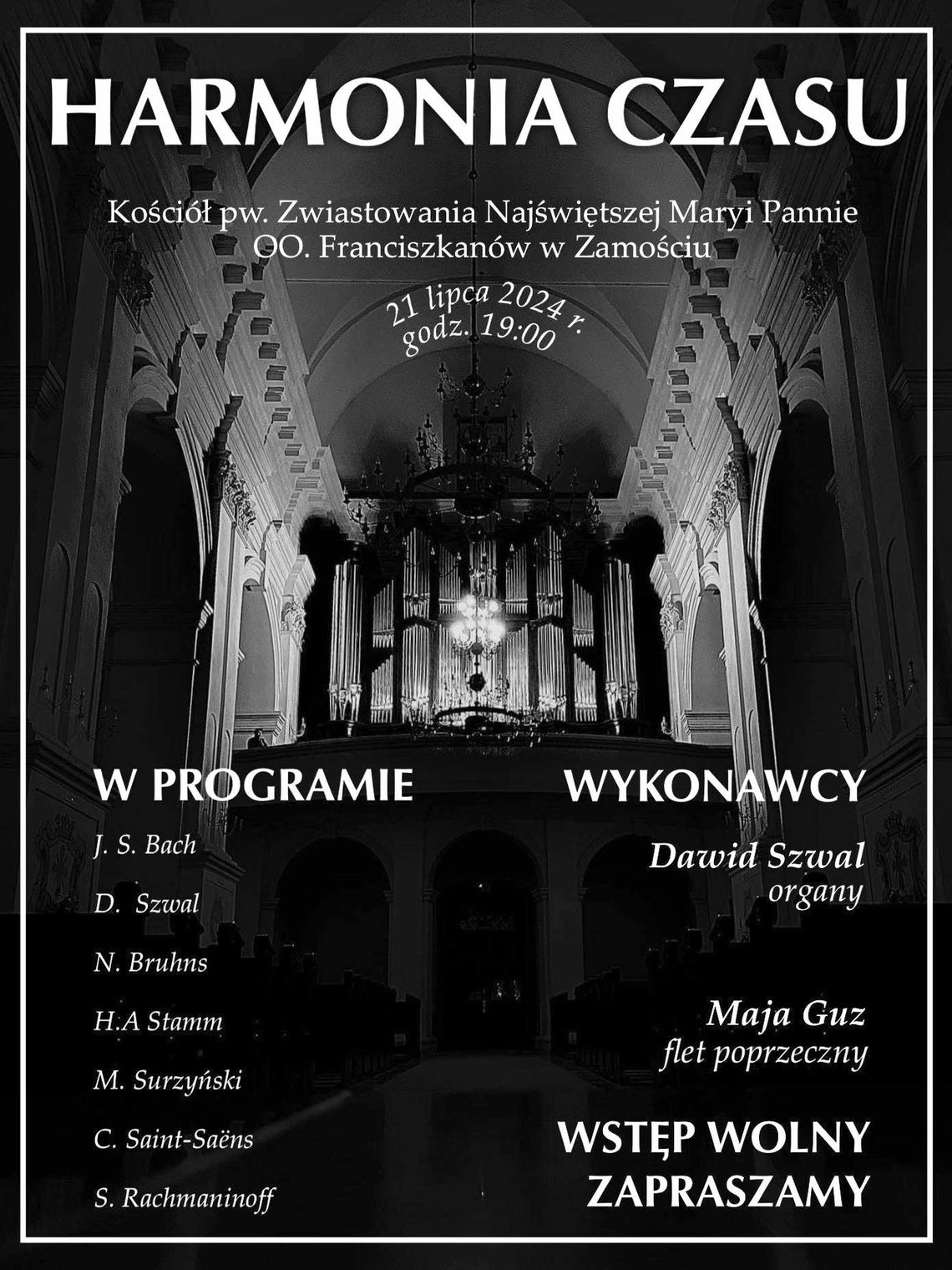 Koncert "Harmonia czasu"w kościele pw. Zwiastowania NMP OO. Franciszkanów w Zamościu