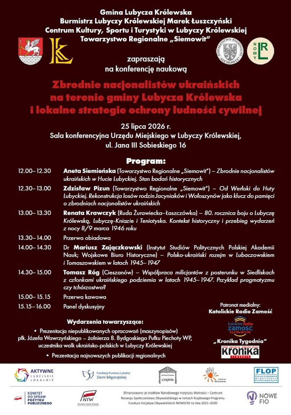 Konferencja naukowa w Lubyczy Królewskiej Konferencja naukowa w Lubyczy Królewskiej