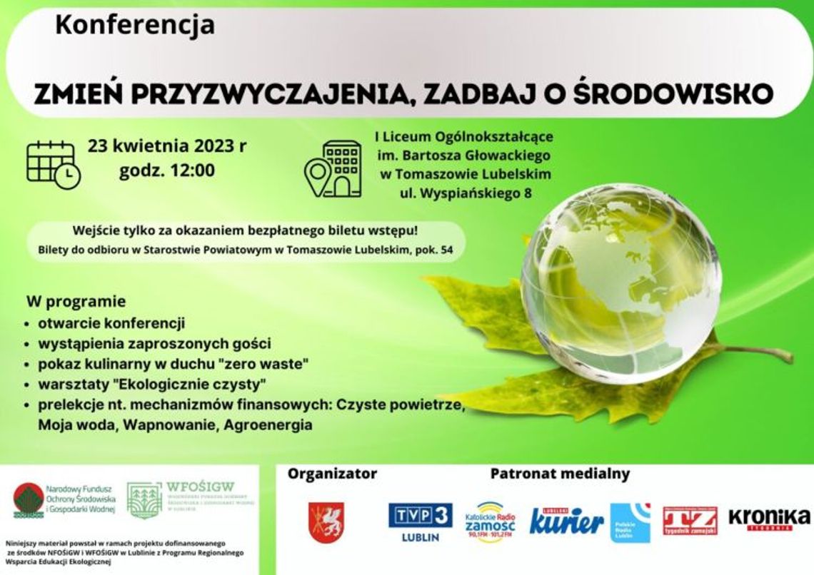 Konferencja „Zmień przyzwyczajenia, zadbaj o środowisko” 