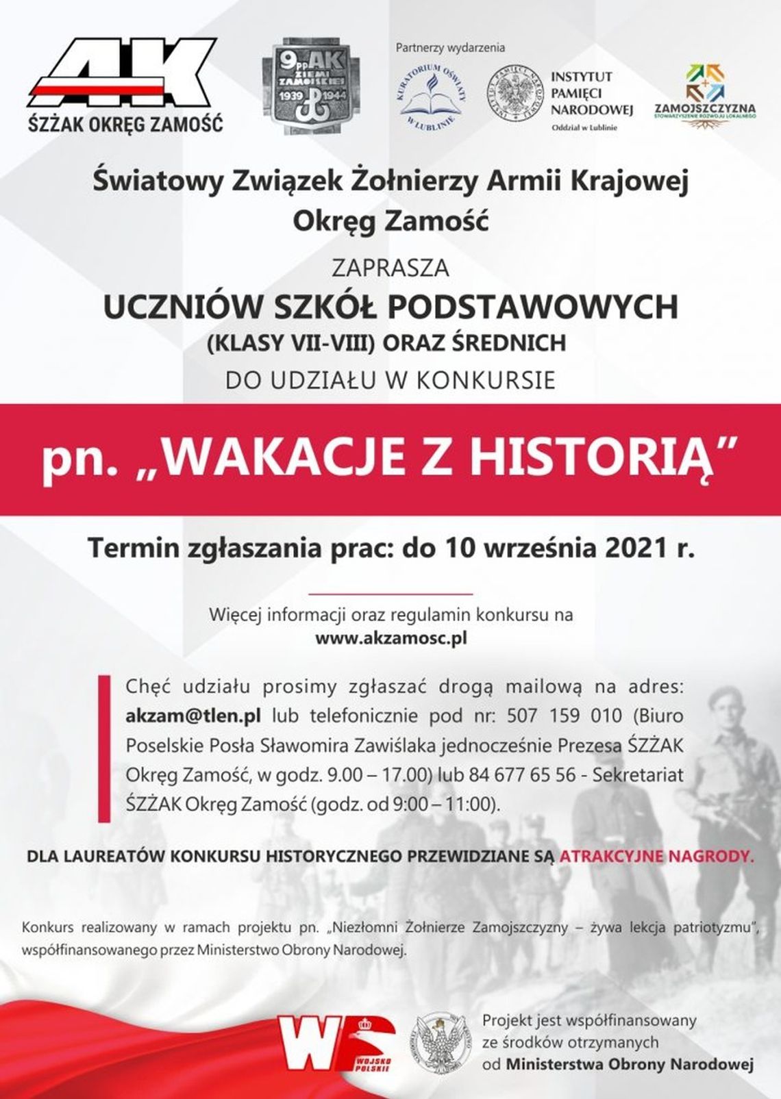 Konkurs historyczny pn. „Wakacje z historią”