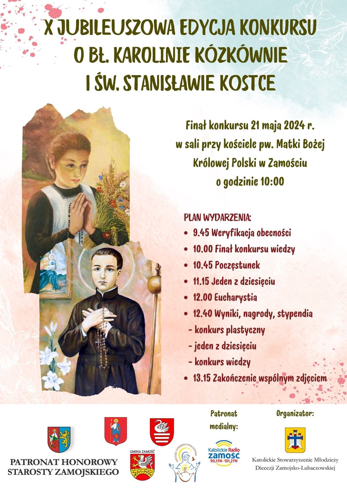 Konkurs o bł. Karolinie Kózce i św. Stanisławie Kostce