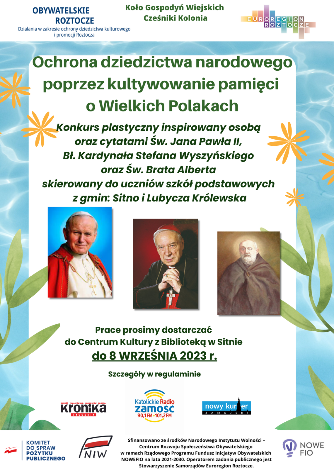 Konkurs plastyczny „Ochrona dziedzictwa narodowego poprzez kultywowanie pamięci o Wielkich Polakach”