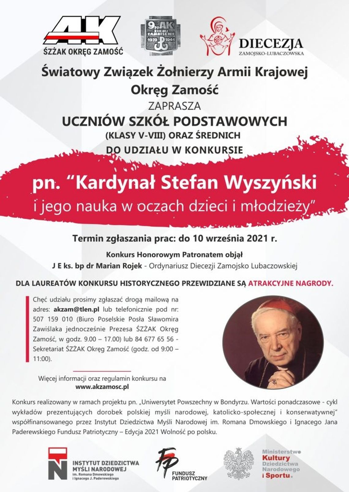 Konkurs pn. „Kardynał Stefan Wyszyński i jego nauka w oczach dzieci i młodzieży”