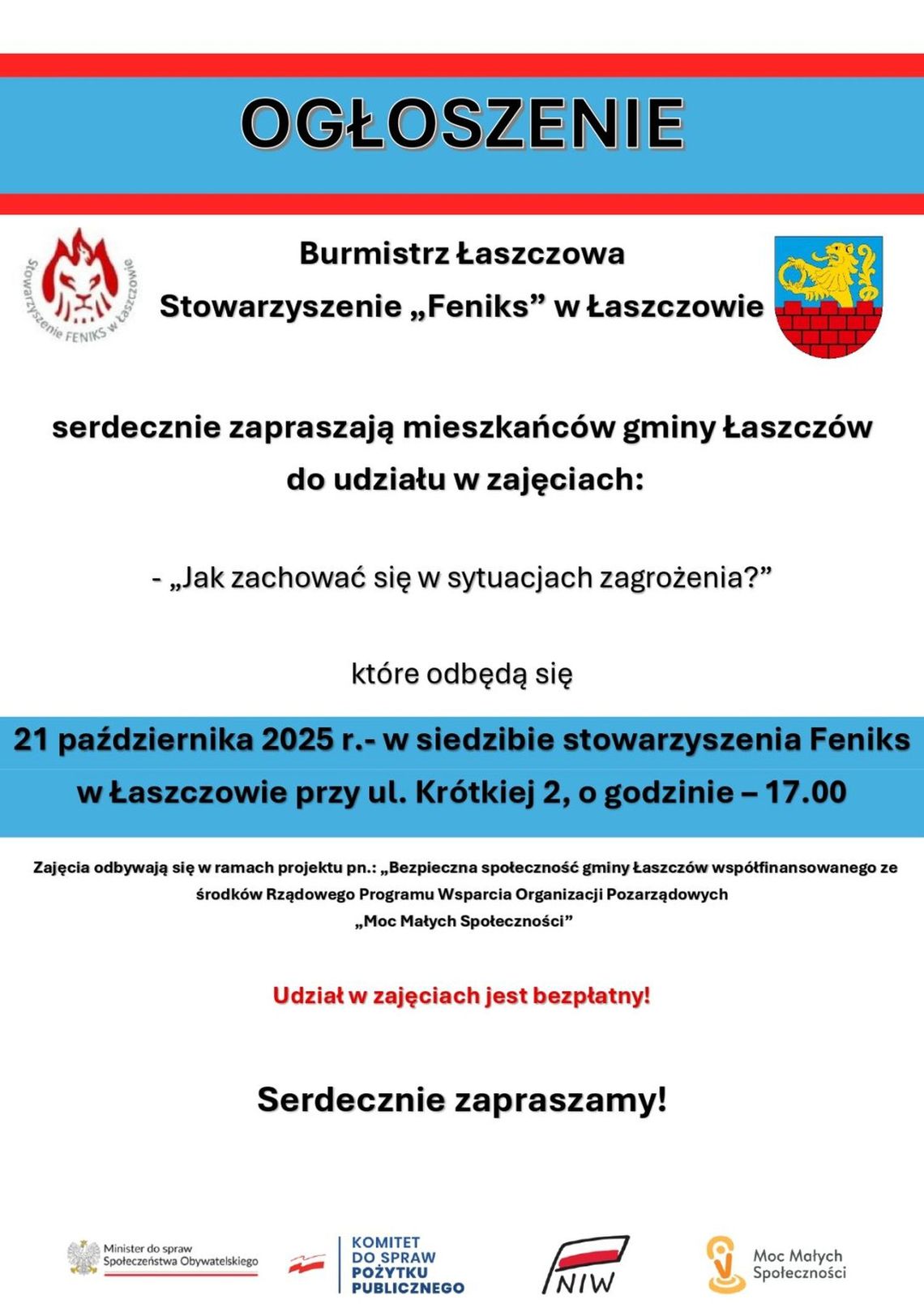 Łaszczów. Bezpłatne szkolenia dla mieszkańców