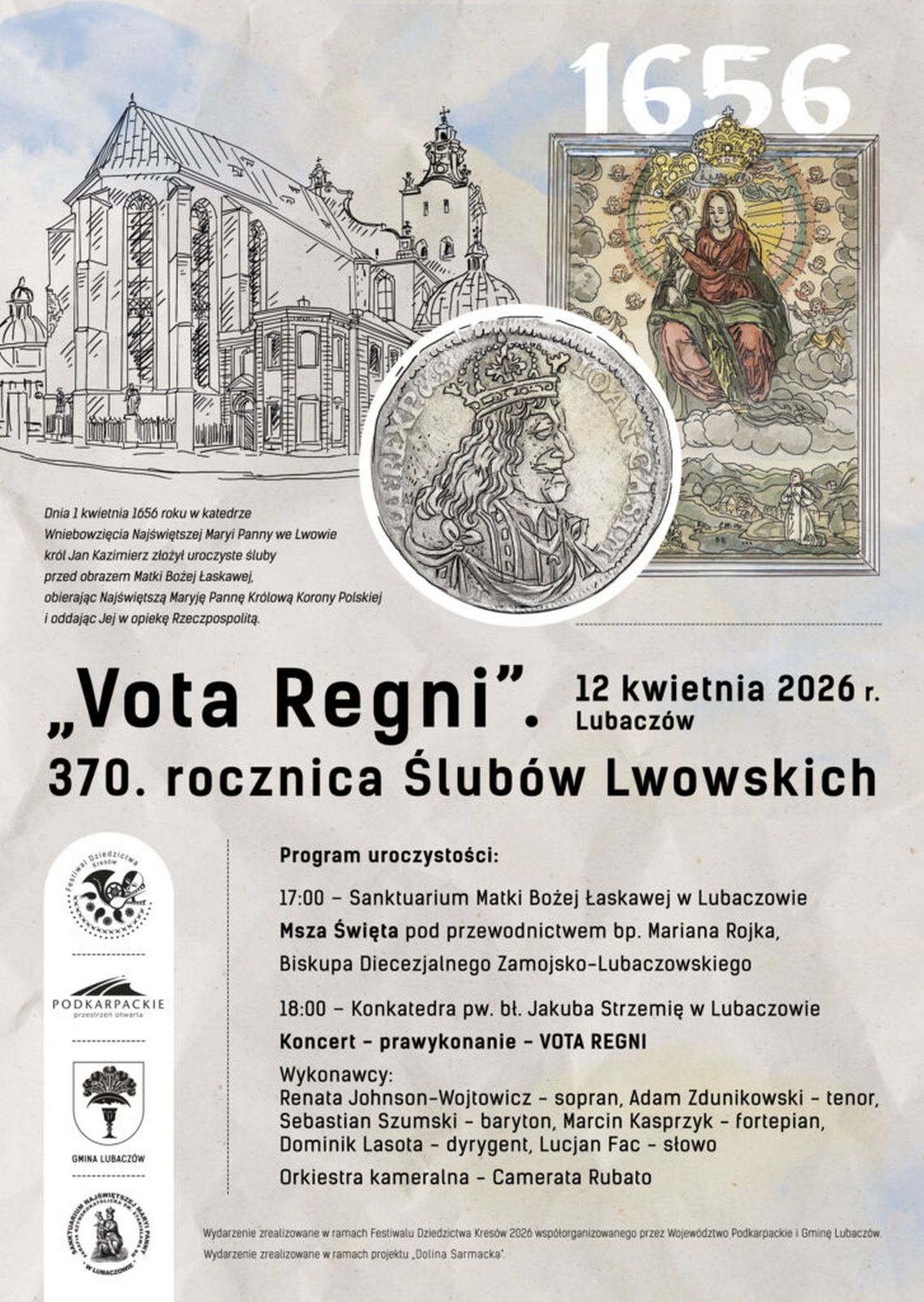 Lubaczów upamiętni 370. rocznicę ślubów króla Jana Kazimierza