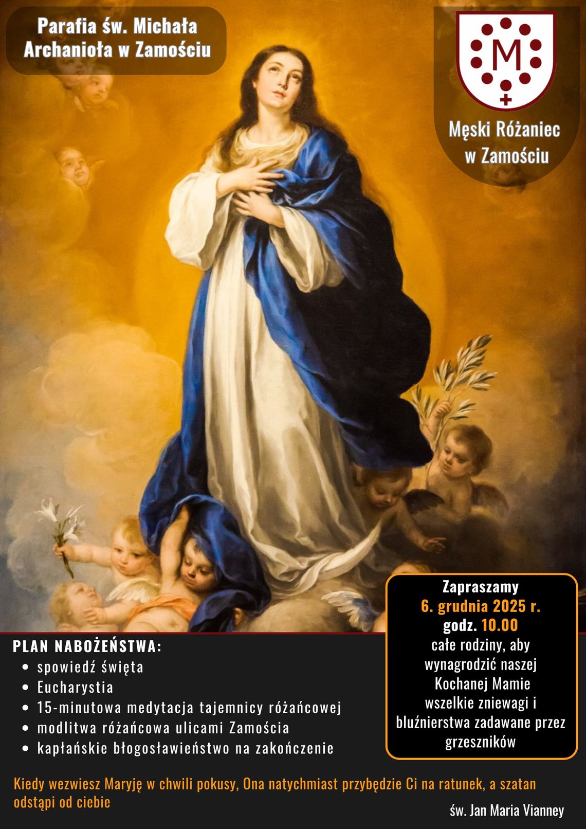 Nabożeństwo pierwszych sobót miesiąca połączone z procesją różańcową ulicami Zamościa