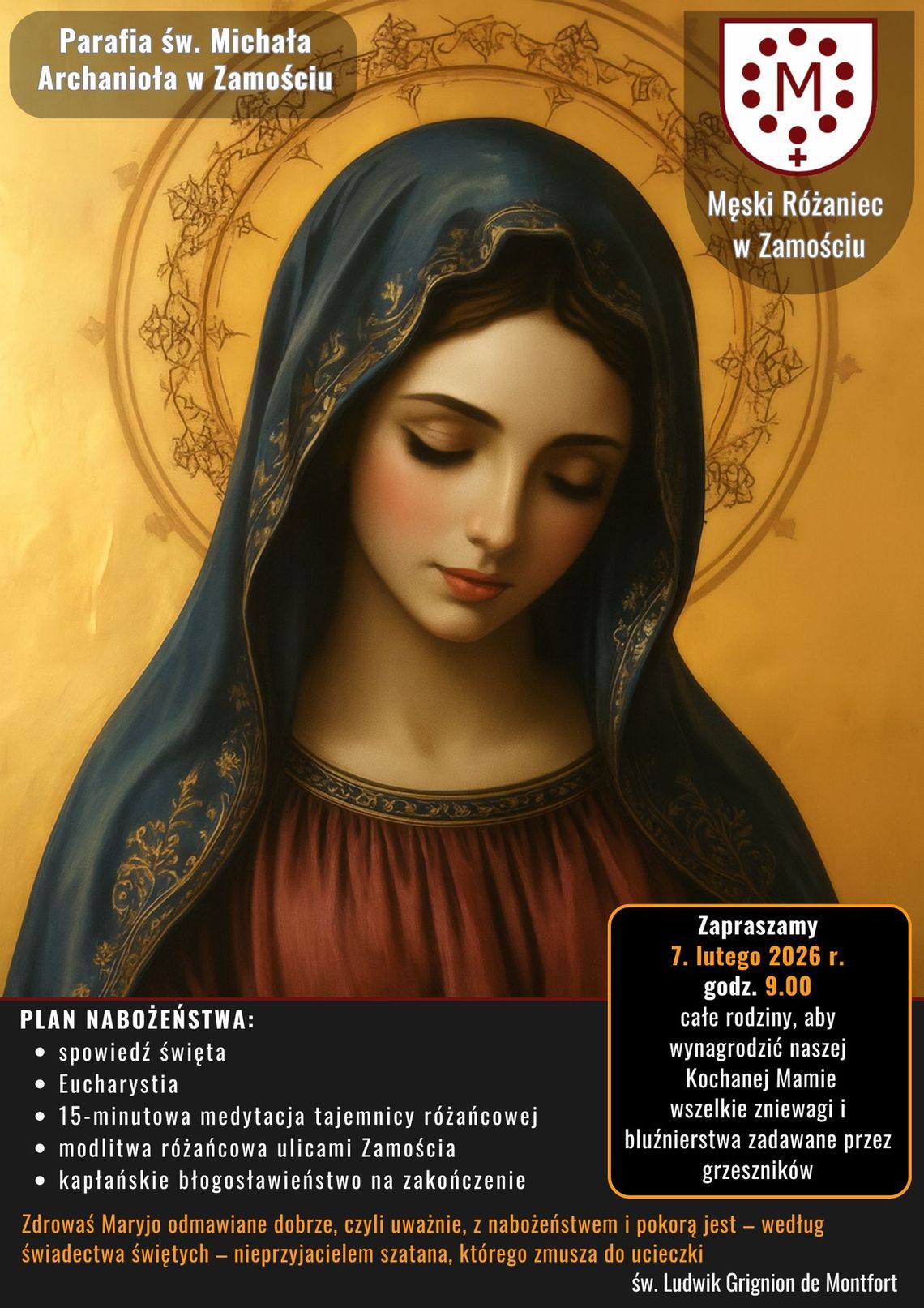 Nabożeństwo pierwszych sobót miesiąca połączone z procesją różańcową ulicami Zamościa