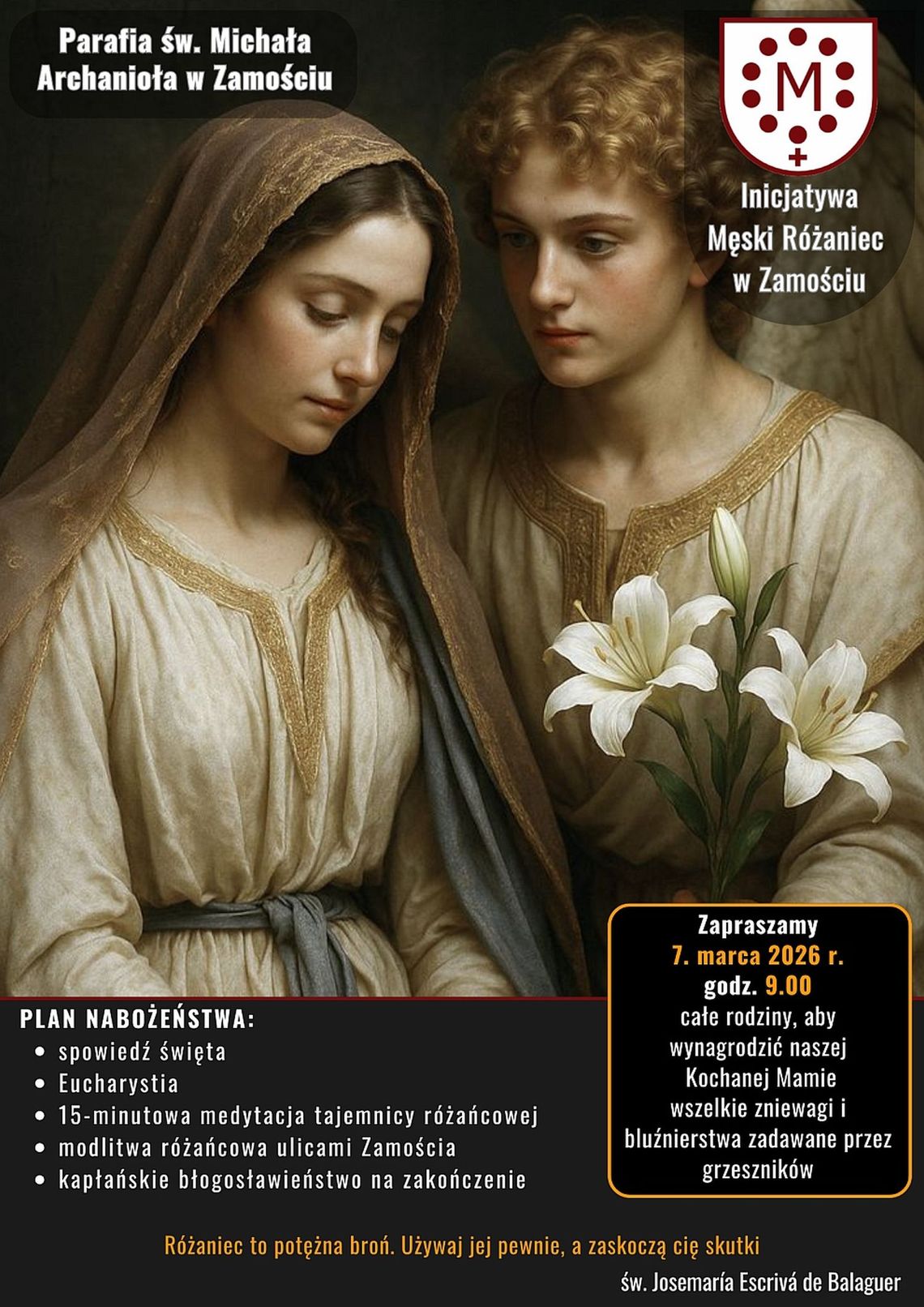 Nabożeństwo pierwszych sobót miesiąca połączone z procesją różańcową ulicami Zamościa
